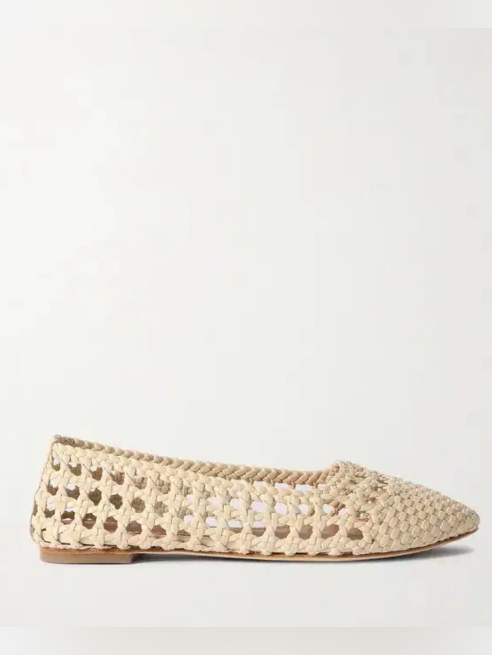 STAUD Nell Cream Woven Pointed Toe Flats
